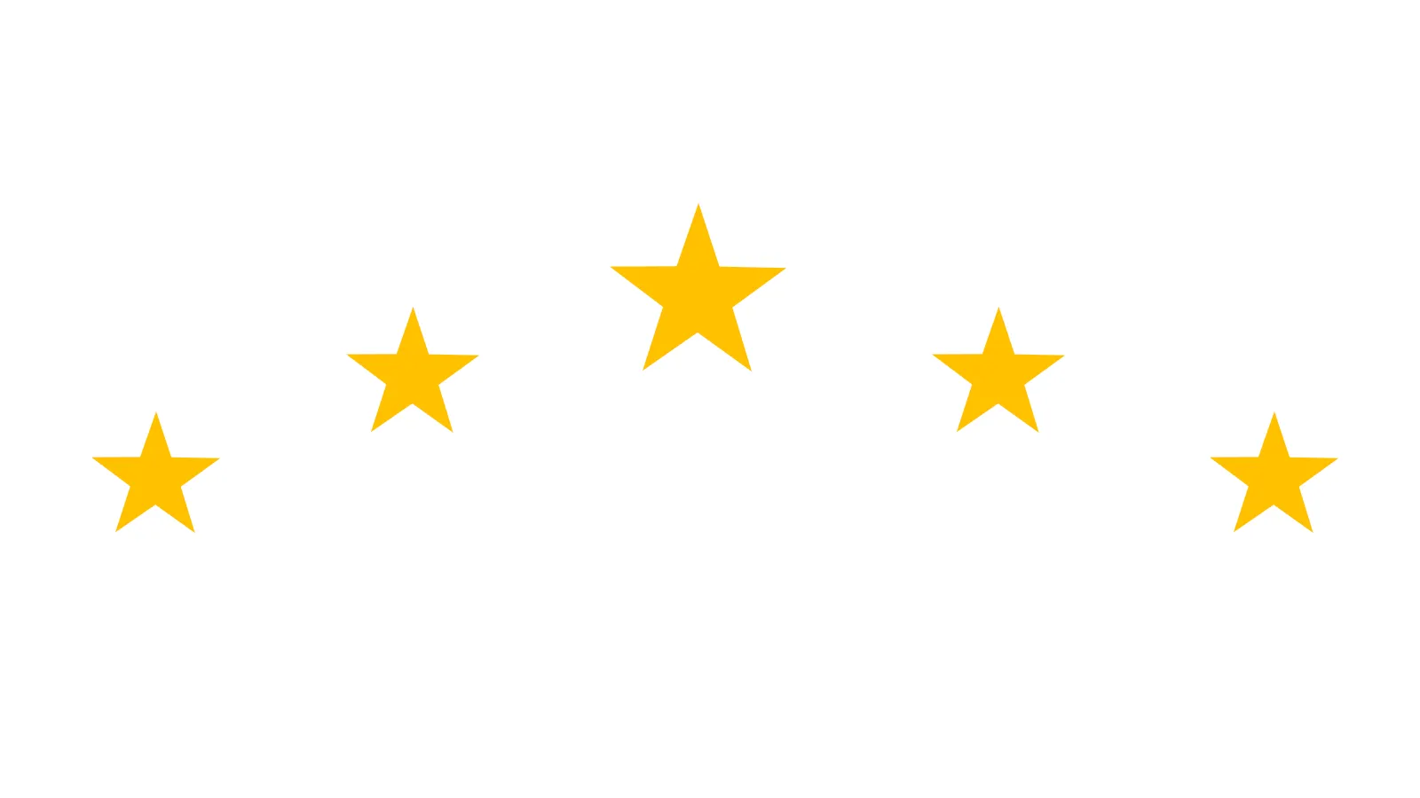 Cinco estrelas representando avaliação de qualidade de uma plataforma de e-commerce